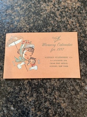 Vintage 1957 Rustcraft Memory Calendar - Suffern Stationary- Suffern New York 