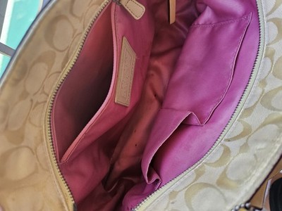 Rare Coach Spring Y2K Signature Multi Pastel Patchwork Medium Tote