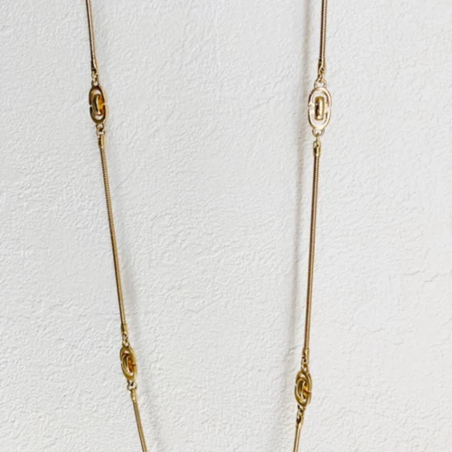 Collana catena serpente Christian Dior logo CD lunghezza totale 92 cm oro donna