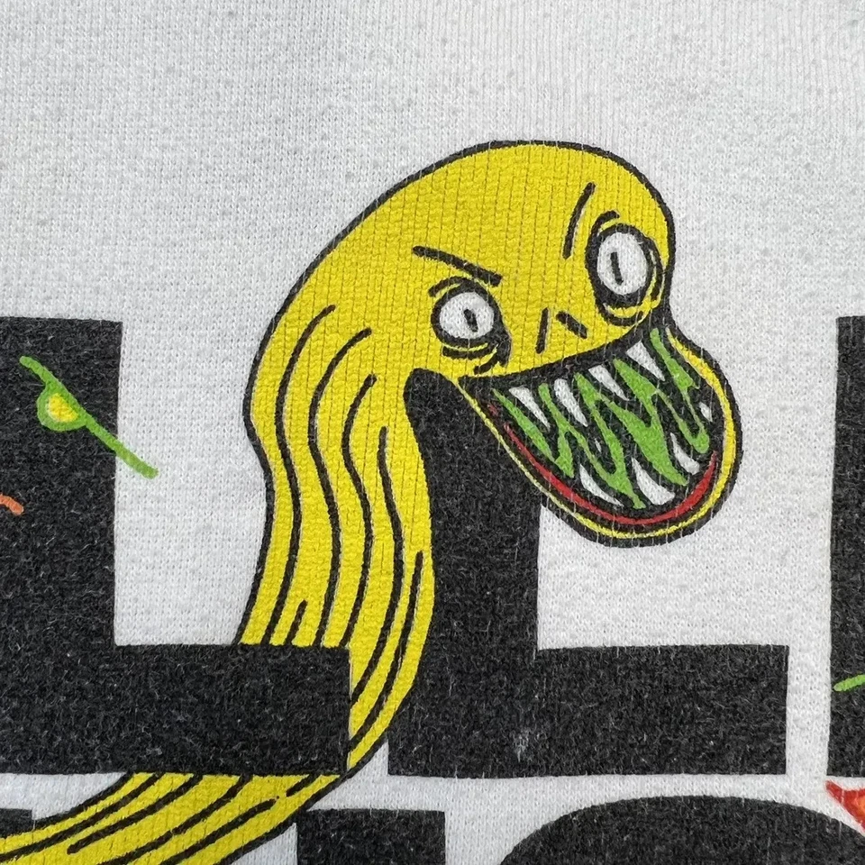 2019 Billie Eilish Sudadera con Capucha Mujer Mediana Blanca Gráfico Serpiente Banda Capucha Sudadera Foto 3 de 4