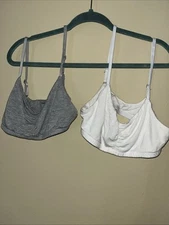 Intimately Free People Bralette Set Of 2 Gray & White Size  S Womens/juniors