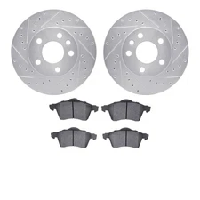 For Volkswagen EuroVan 97-99 Drilled & Slotted Front Brake Kit w Optimum Pads