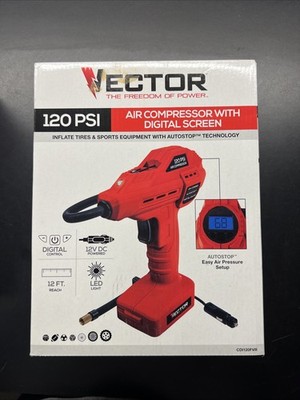 Vector 120 PSI 12V DC Powered Air Compressor Air Compressor New Sealed Red
