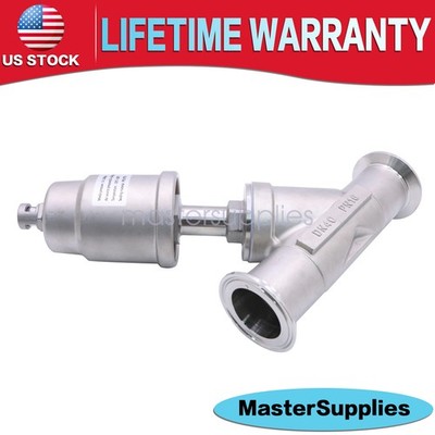 1-1/2'' DN40 SS304 Clamp OD 64mm Single Acting Sanitary Angle Seat Valve NC US