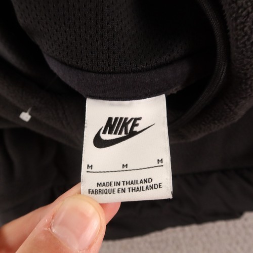 Nike Fleece Hoodie Mens M Black Pullover Sweatshirt Big Swoosh Logo Jacket - Picture 5 of 9