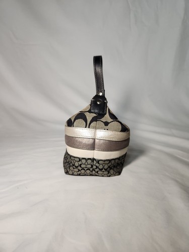 Coach, Small handbag, Grey, Black, Silver, Coach C Pattern, Fairly Used - Picture 2 of 5