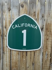 Authentic Reflective California Highway 1 Sign With Ca Print Stamp