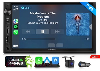 GPS Navi 7'' IPS Android Auto 14 4+64 2 DIN Car Stereo Radio Wireless CarPlay DSP