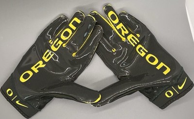 NEW Nike Oregon Ducks PLAYER EXCLUSIVE Superbad Dark Green Football Gloves LARGE