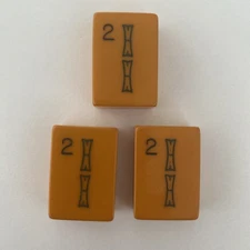 Vintage Mah Jong Jongg Butterscotch Catalin Bakelite Tiles 3 X #2 Bamboo Jewelry