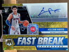 2020 Panini Mosaic Fast Break Autographs Gold #d 3/10 Killian Hayes Auto Pistons