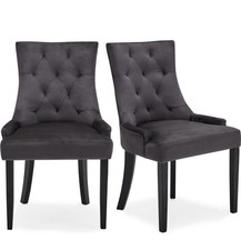 Regent Set Of Six High Quality Dining Chairs In Grey Velvet~ Brand New Boxed