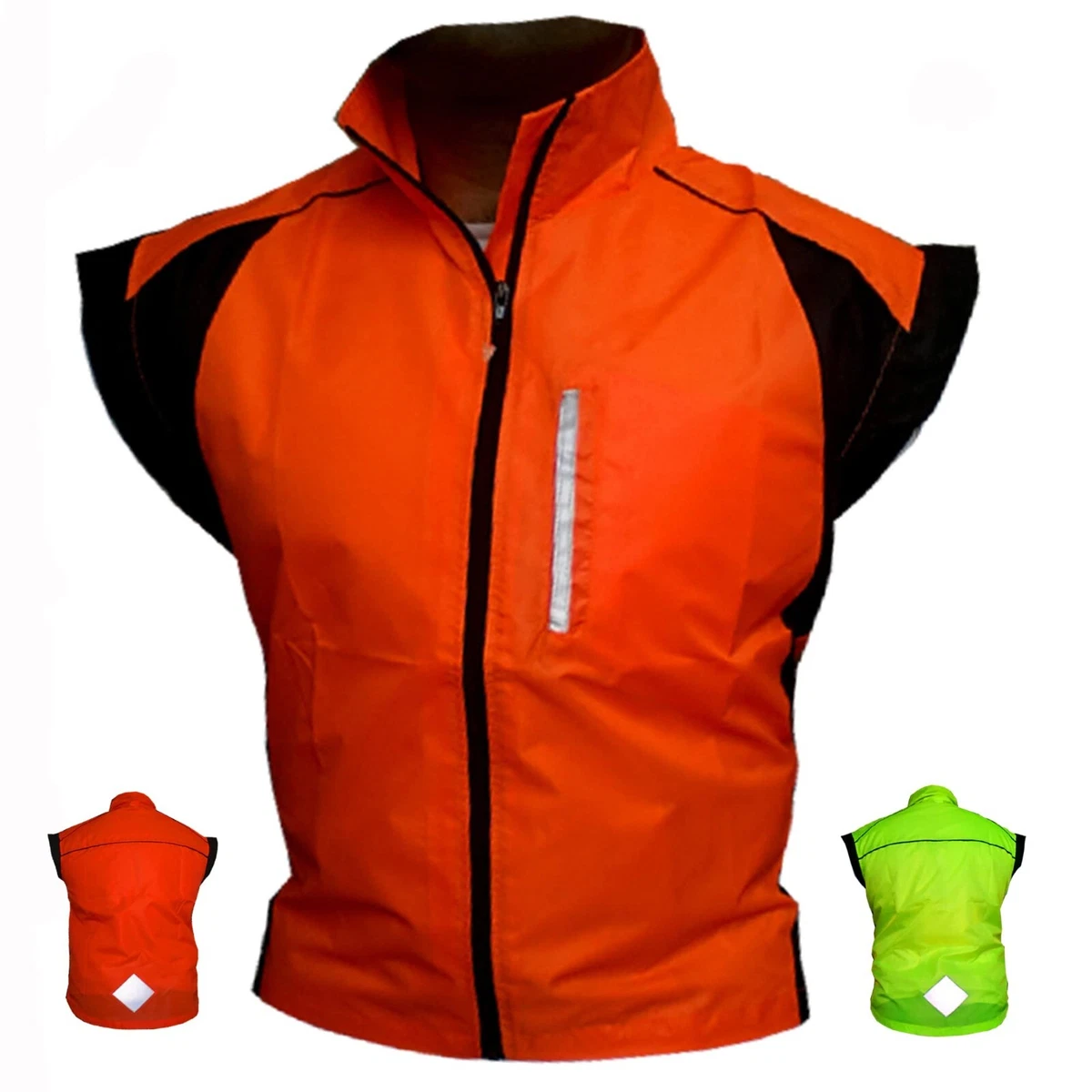 Mens Cycling Vest Gilet Neon Hi Viz Windproof Breathable Waterproof Bike Riding