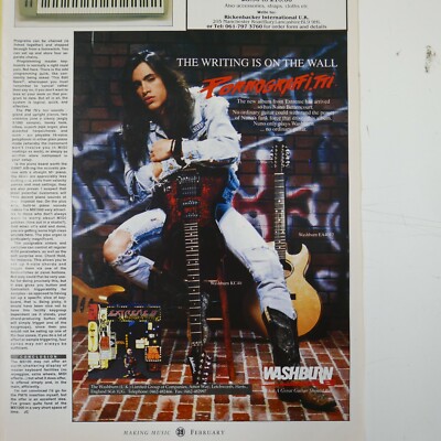 21x30cm magazine cutting 1992 WASHBURN PORNOGRAFFITTI , BETTENCOURT