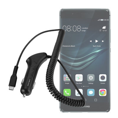 KFZ Ladekabel Typ-C 2 Ampere f Huawei P9 / P9 Dual Sim Ladegerät schnell Lader