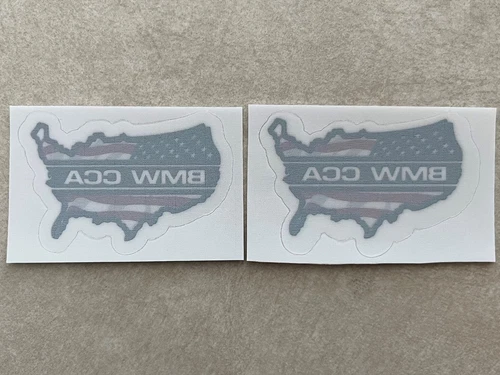 BMW Car Club Of America Member CCA American Flag Map Inside Window Cling Decal