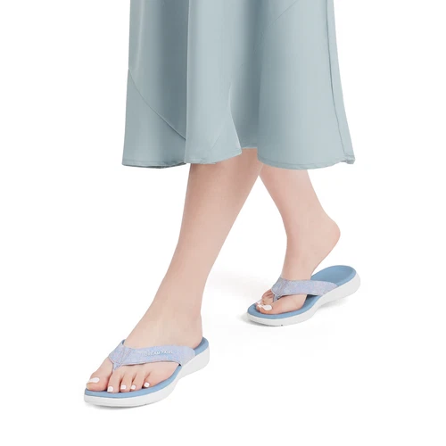 Women Arch Support Flip Flops Thong Sandals Outdoor Walking Beach Sandals - Picture 25 of 29