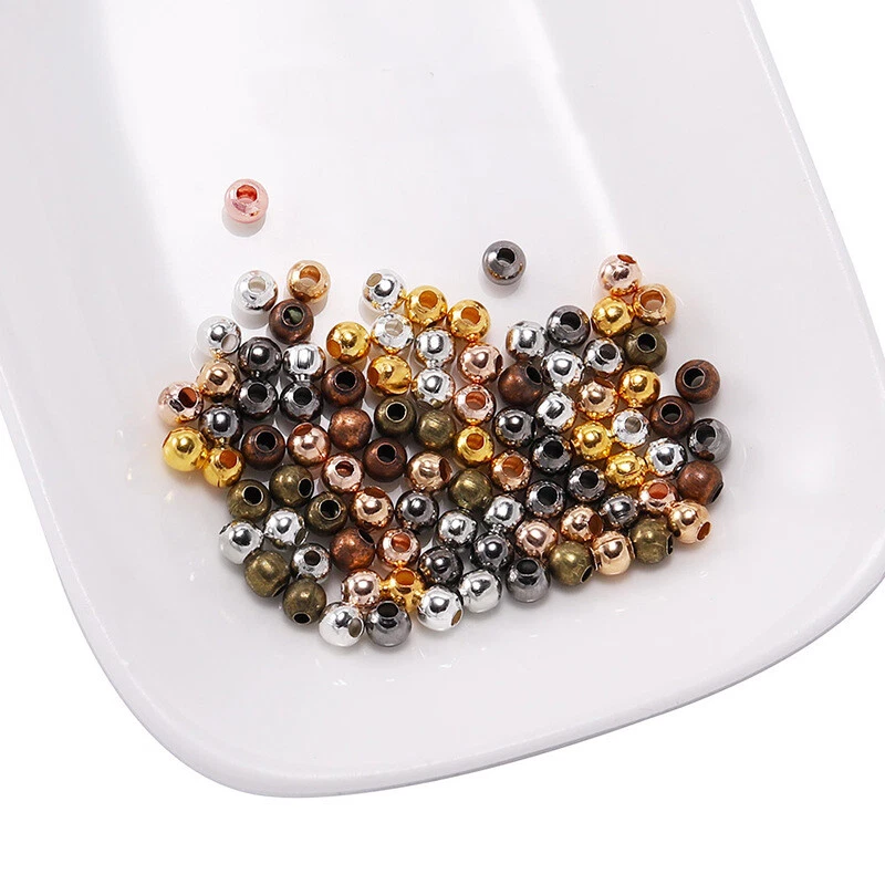 Venta al por mayor Cuentas de aleación de metal espaciadoras lisas de 2 mm-8 mm redondas sin costuras Foto 4 de 4