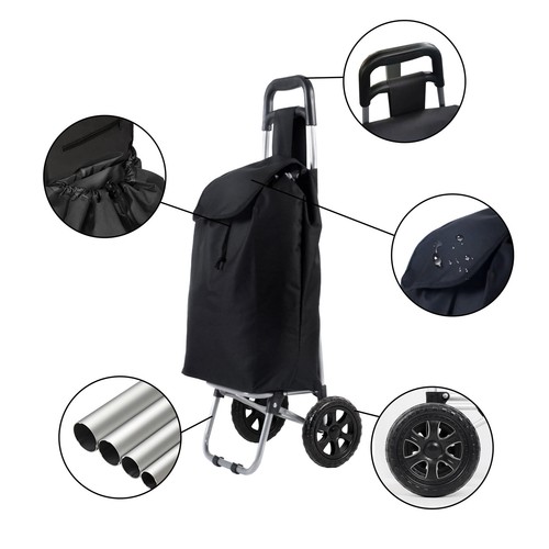 Faltbarer Einkaufstrolley Einkaufswagen | Shoppingtasche Trolley Einkaufsroller - Picture 2 of 4
