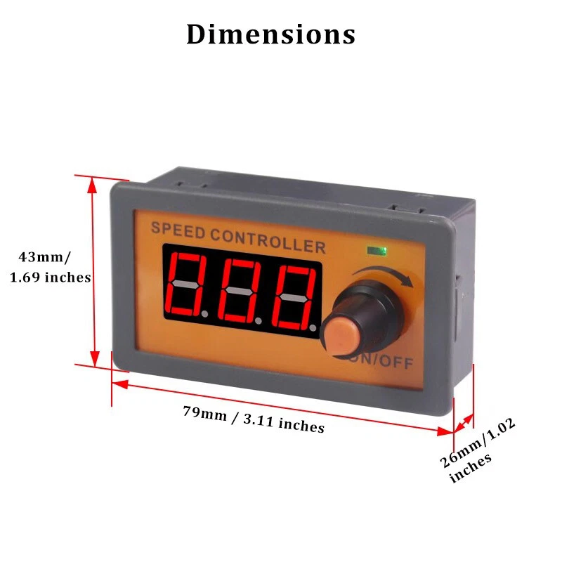 PWM DC 5-30V 5A Brushless Motor Fan Speed Controller Switch Digital Display - Image 4 of 4
