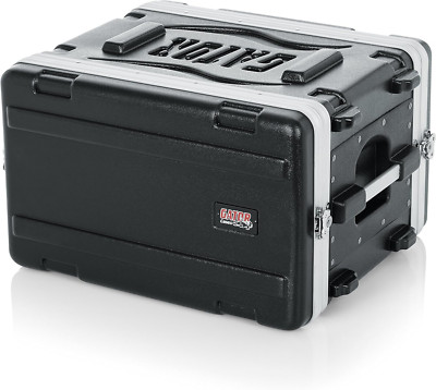 Cases Lightweight Molded 6U Rack Case with Heavy Duty Latches; Shallow 14.25'' De