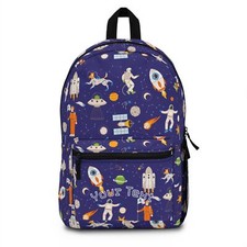 Space Backpack for Kids   Custom Name Cosmic School Bag, Astronaut Gift