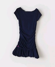 Ralph Lauren Dress Girls 7 Short Sleeve Knit Ruched Midi Nautical School Party