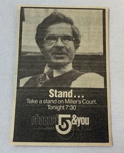 1979 small Channel 5 tv ad ~ MILLER'S COURT Arthur R Miller