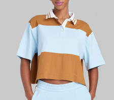 NEW Wild Fable Women's Short Sleeve Rugby Shirt Size Medium