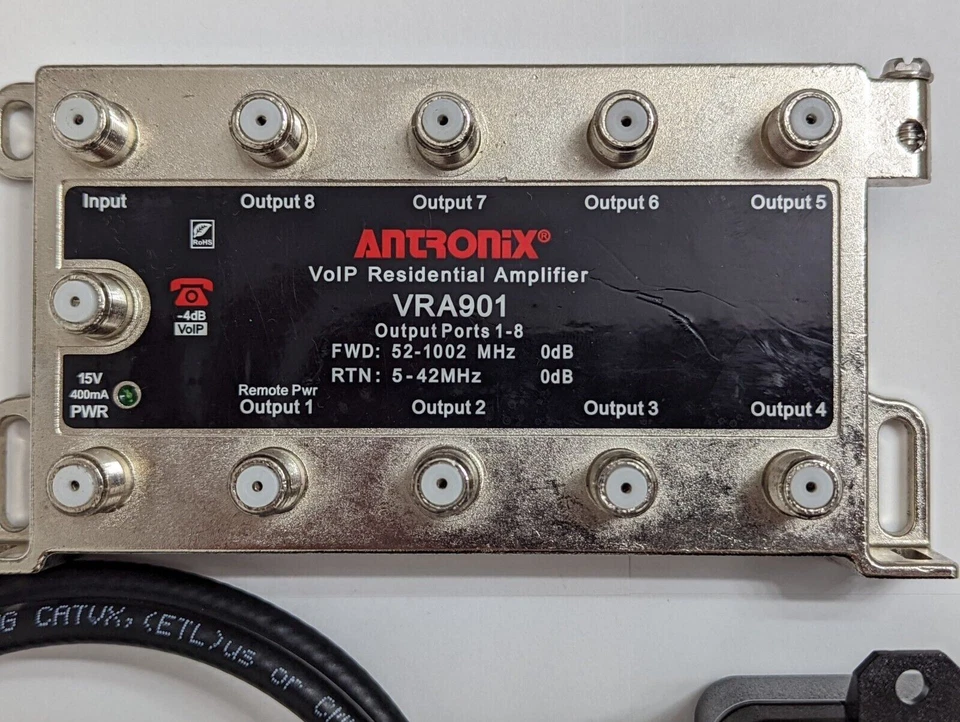 ANTRONIX VRA901/ACP VoIP RESIDENTIAL Digital Coaxial AMPLIFIER 9-Port - Image 4 of 4