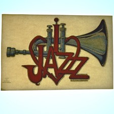 Vintage 1970s Heat Transfer  Jazz  NOS Iron-On T-Shirt Graphic