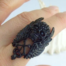 Unique Adjustable Cocktail Skeleton Skull Ring Rhinestone Crystal JZ109C1