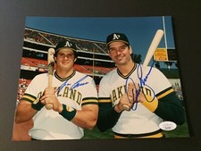 Jose Canseco and Dave Kingman Autographed Signed 8x10 Photo - A's -JSA