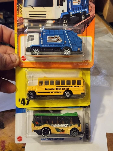 hot wheels/matchbox CITY school buses garbage trucks street sweepers