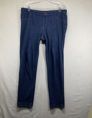 Focus Lifestyle Jeans Womens Large Blue Mid Rise Straight Leg Stretch Dark Wash