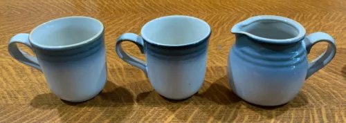 Set of 2 Noritake Stoneware SORCERER Coffee Mugs and 1  Creamer Pitcher  #8620