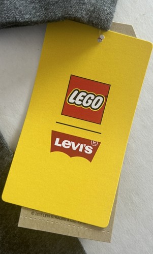 LEVI'S LEGO SHIRT KIDS MED CHARCOAL GREY GRAY LONG SLEEVES NWT LOGO $28 RETAIL - Picture 3 of 4