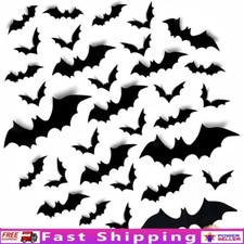 120 Pcs 3D Bats Halloween Decorations Wall Stickers Removable Party Decor New