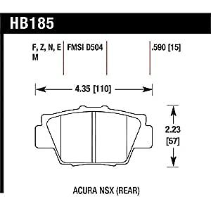 Acura NSX 1991 Rear Brake pad Blue