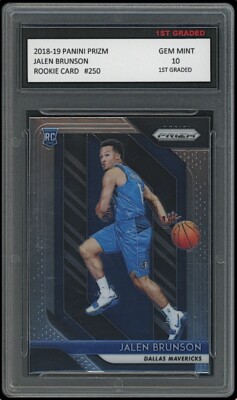 Jalen Brunson 2018-19 Panini Prizm 1st Graded 10 NBA Rookie Card RC NY Knicks