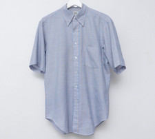Vintage Dacron 70s Arrow Decton Oxford Men's Shirts Medium Made in USA Blue