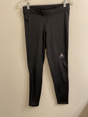 Odlo NWT Men s Sz Medium Black Slim Warm Performance Running Tights #323312