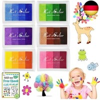 Dazspirit Stempelkissen Set, 6 Farben Stempelkissen Fingerabdruck Ungiftig