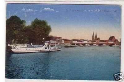 29669 Postcard Greetings from Frankfurt an der Oder Steamer 1918