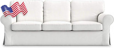 3 Seat Sofa Cover Slipcover Replacement Made for The IKEA Ektorp Cotton White US