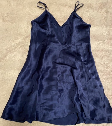 Vintage Frederick’s Of Hollywood Satin nightgown Chemise Lingerie Blue - Picture 2 of 9
