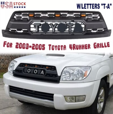 Fits For Toyota 4Runner 2003-2005 Black Front Bumper Grille Matte w/Amber Lights