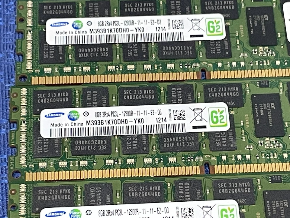 Lot of 4 Samsung 8GB 2Rx4 PC3L-12800-11-11-E2-D3 Server RAM M393B1K70DH0-YK0 - Image 3 of 4