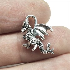 50pcs dragon pterosaur Antique Silver Charms Pendants for Jewelry Making 15 17mm
