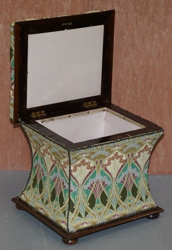 VICTORIAN CIRCA 1880 LIBERTY LONDON IANTHE UPHOLSTERED OTTOMAN FOOTSTOOL TRUNK - Picture 9 of 12